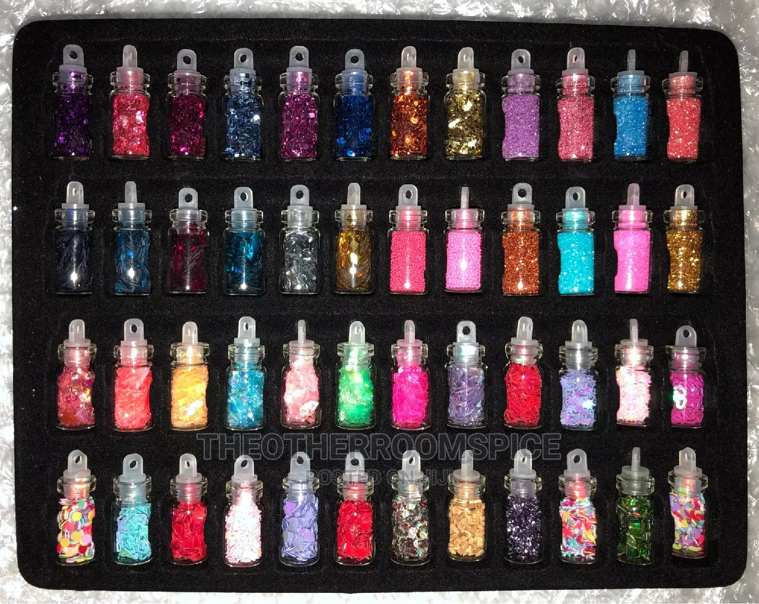48pc Nail Art Glitter Powder Manicure Design Sticker Set