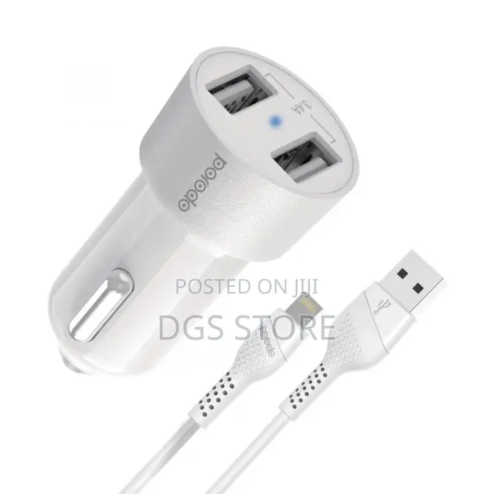 Porodo Convenient Charging Combo Dual Usb Car Charger 3.4a