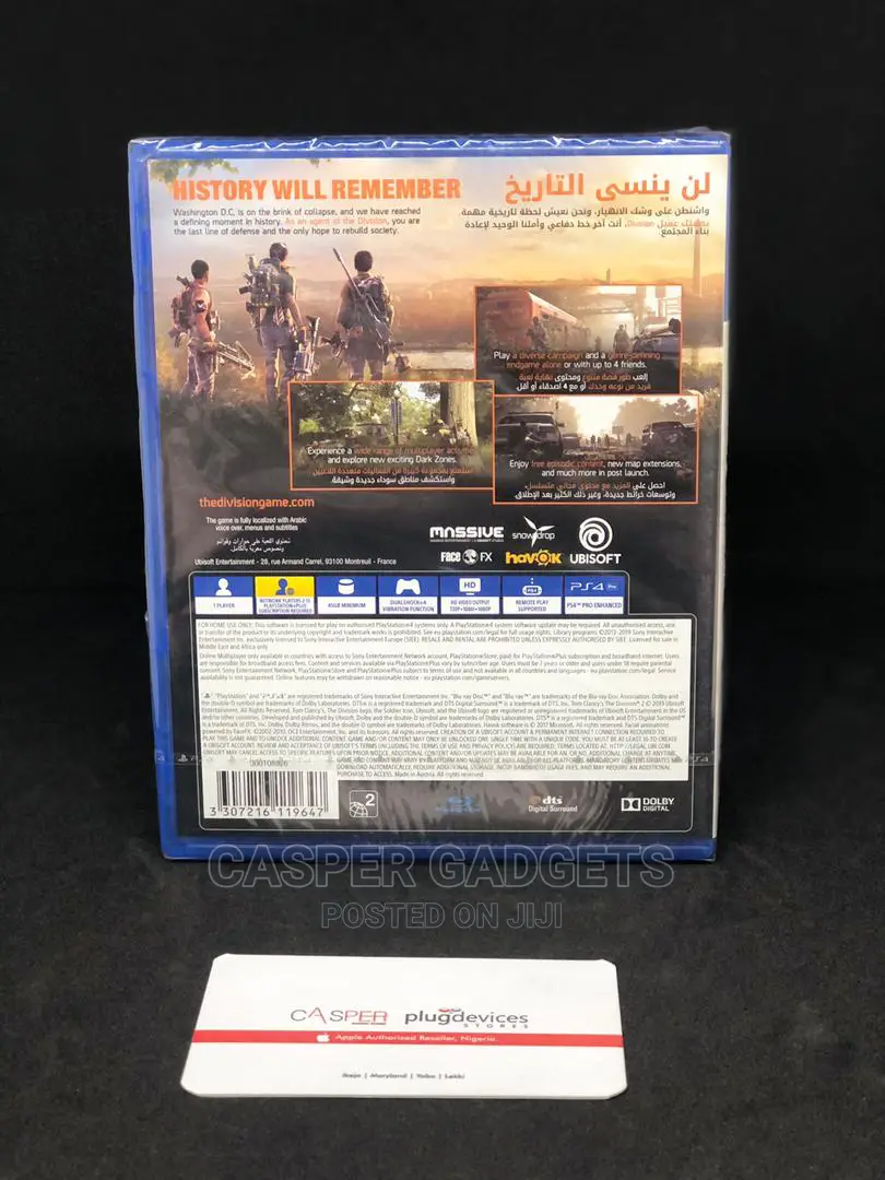 The Division 2: Tom Clancy Ps 4