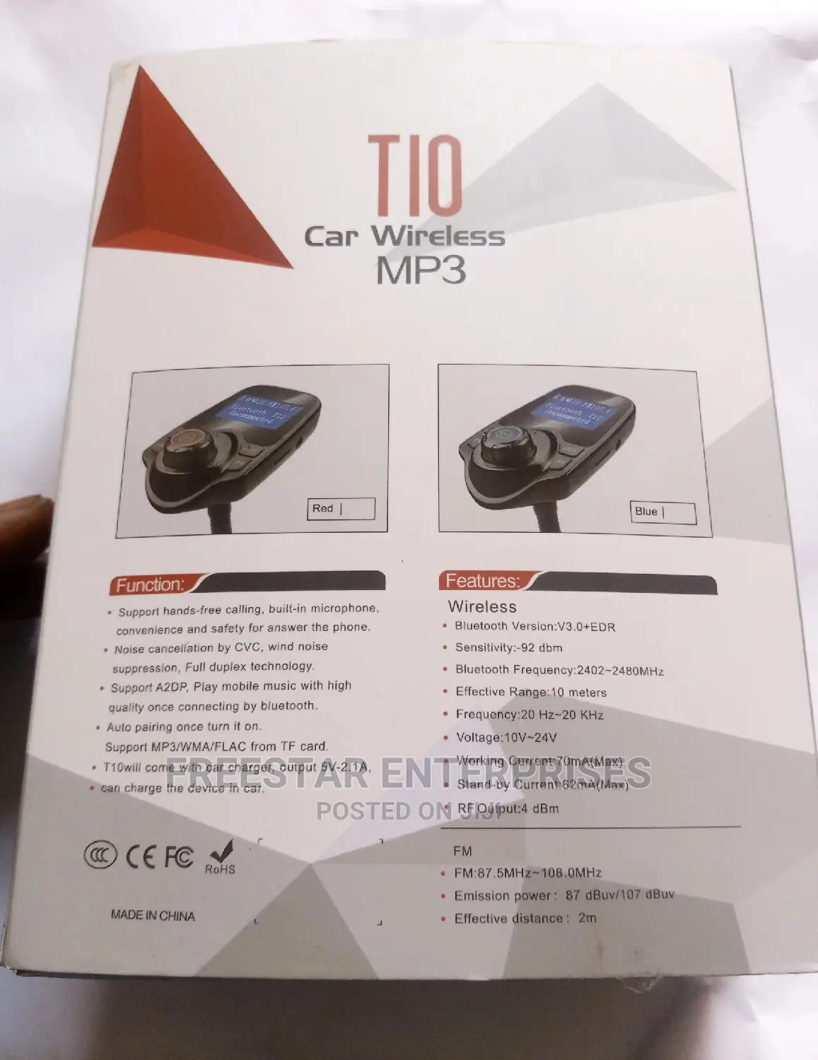 T10 Car Bluetooth MP3 Player With FM Transmitter