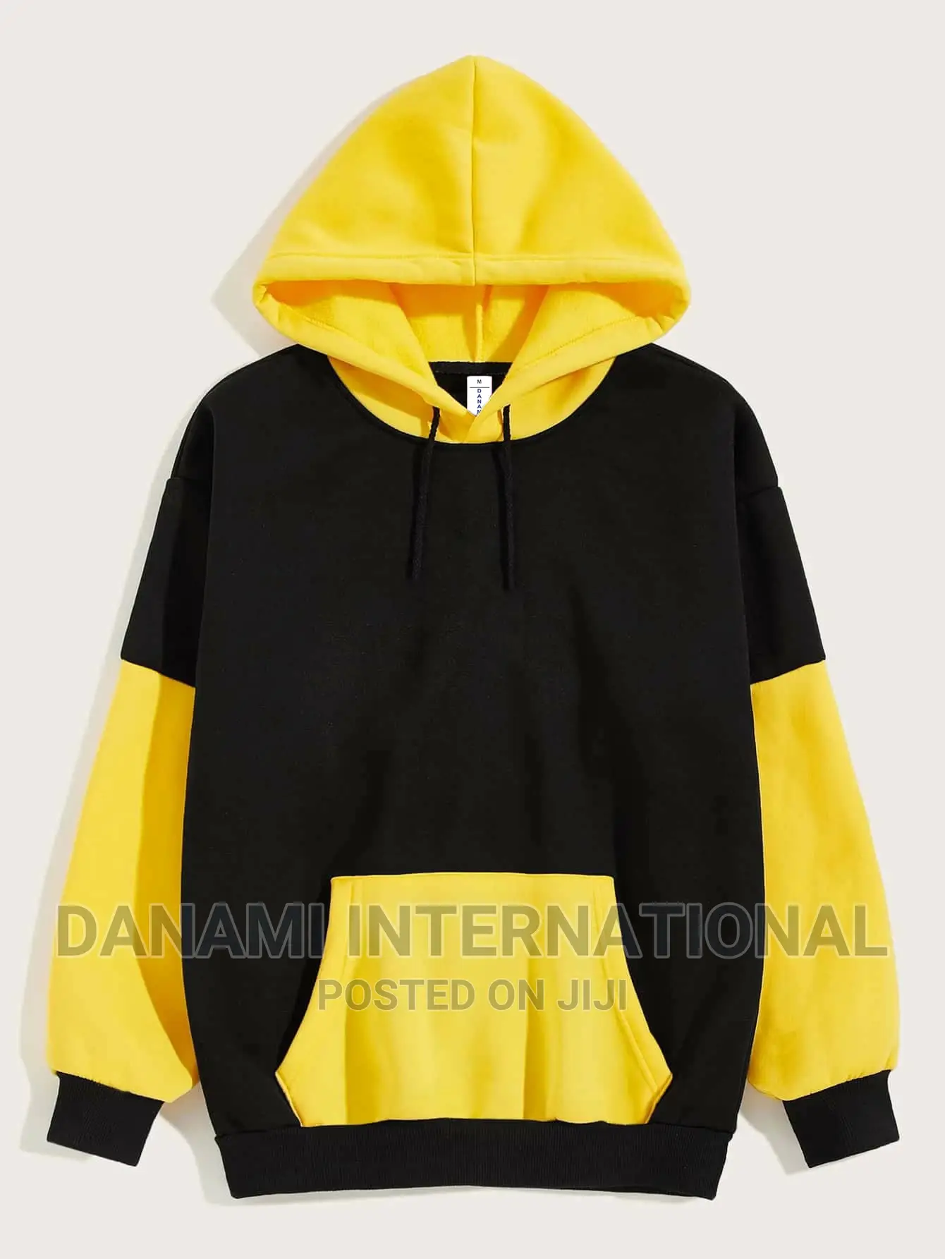 Yellow and Black Block Colour Hoodie