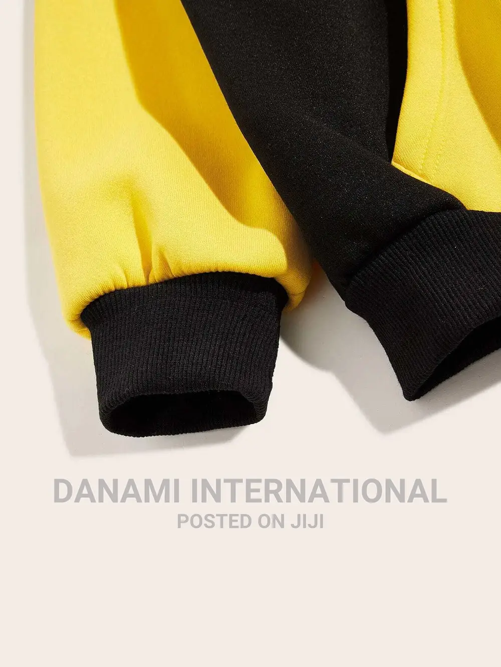 Yellow and Black Block Colour Hoodie