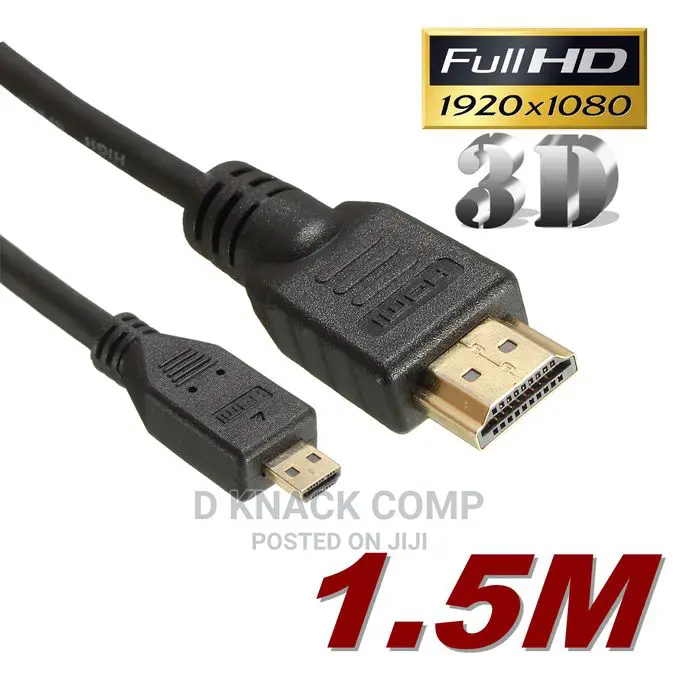 High Speed Micro Hdmi Male Adapter Converter Cable 1.5m