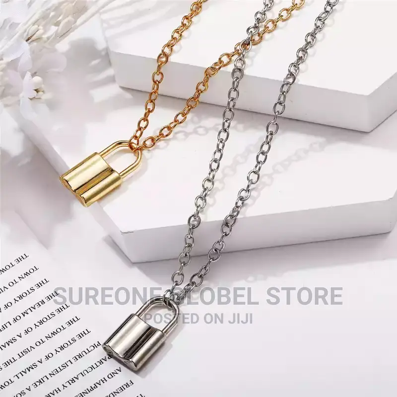 Women Men Padlock Pendant Necklace