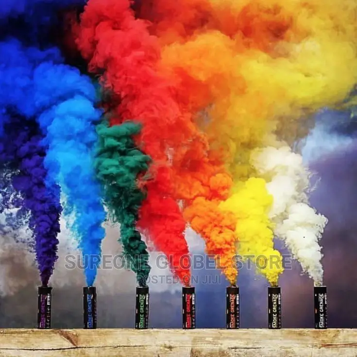 Colorful Smoke Pills Combustion for Celebration
