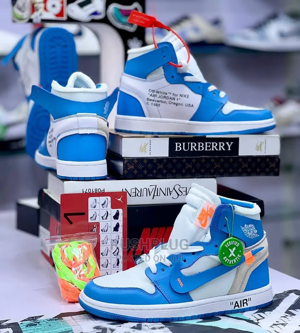 OFF__WHITE X AIR JORDAN 1 High Retro UNC “ University Blue”