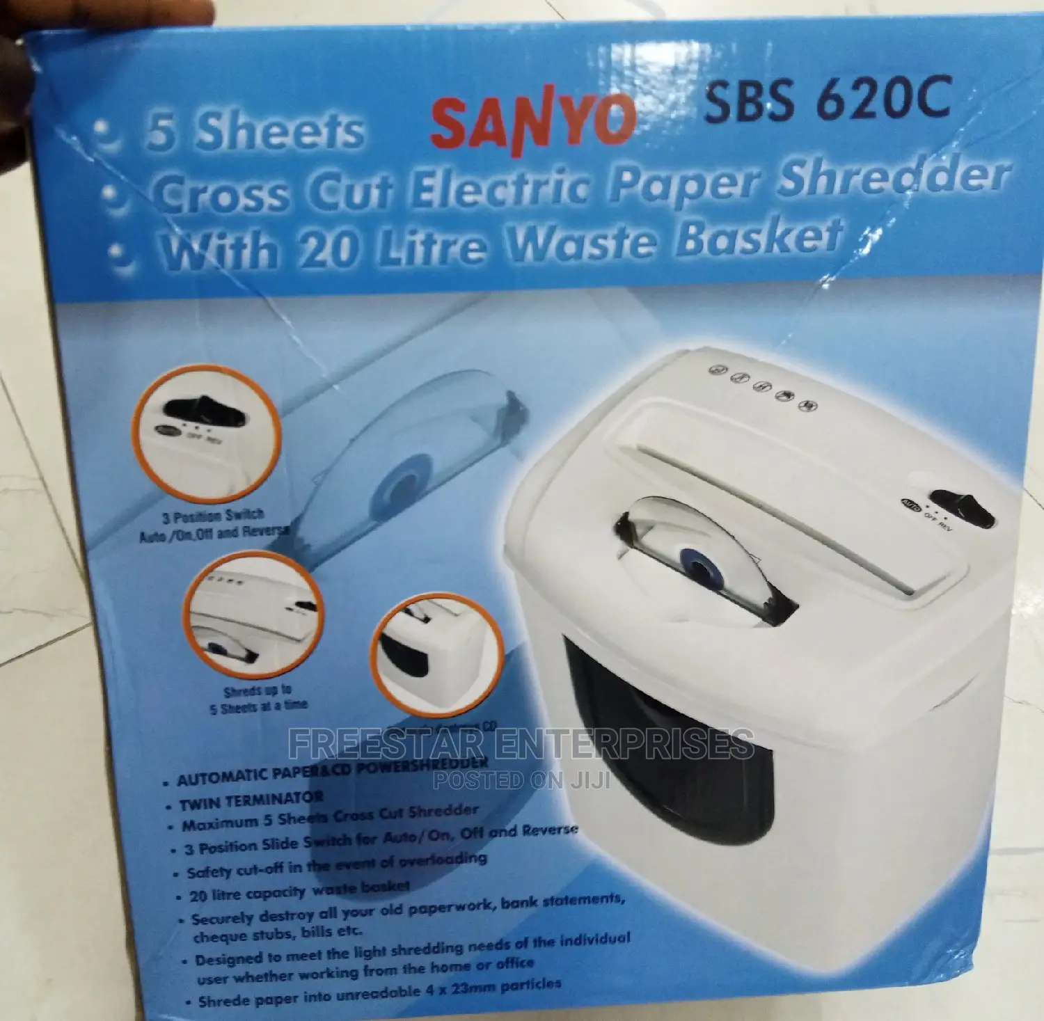 SANYO SBS 620C Electric Paper Shredder