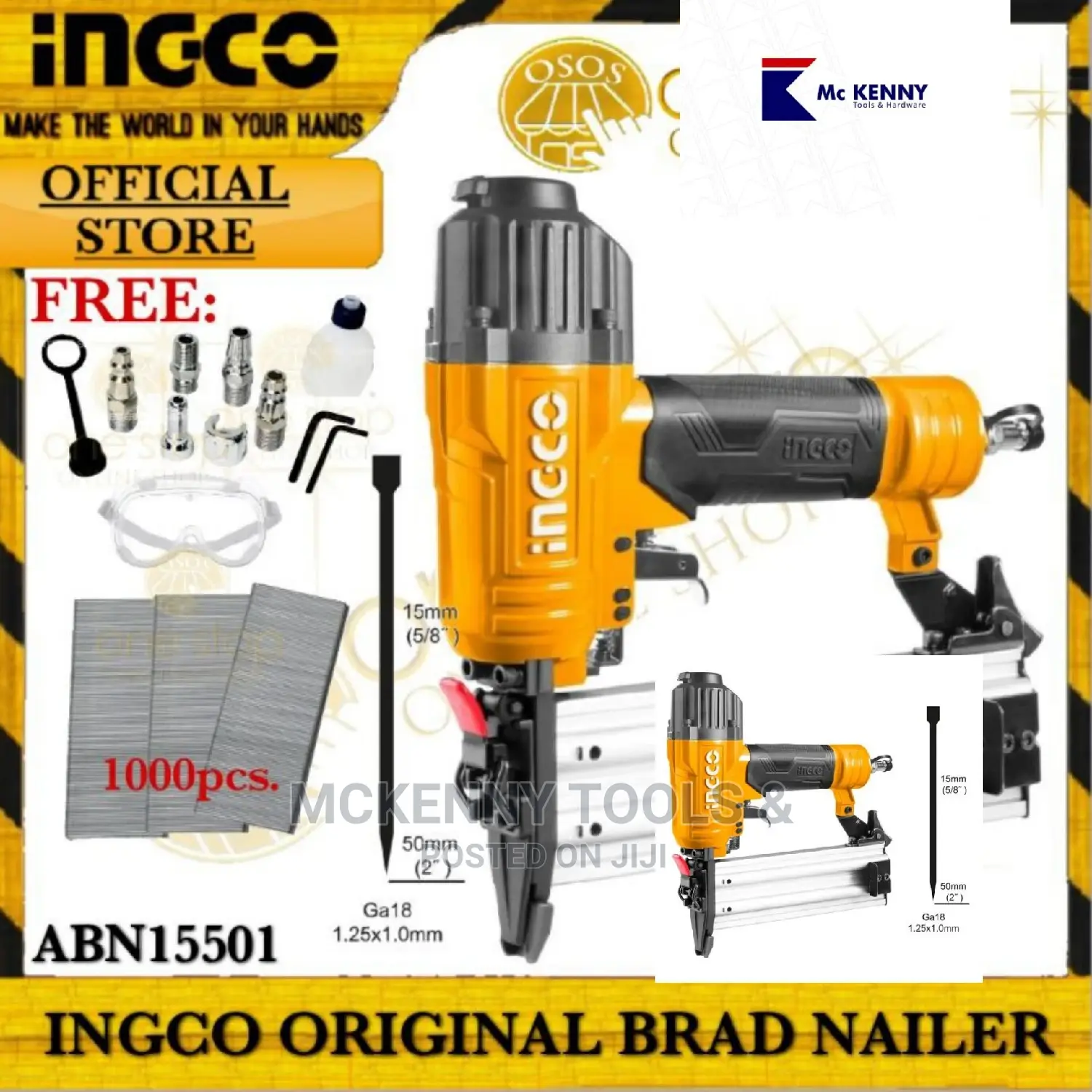 Ingco ABN15501 Air Brad Nailer Ga18