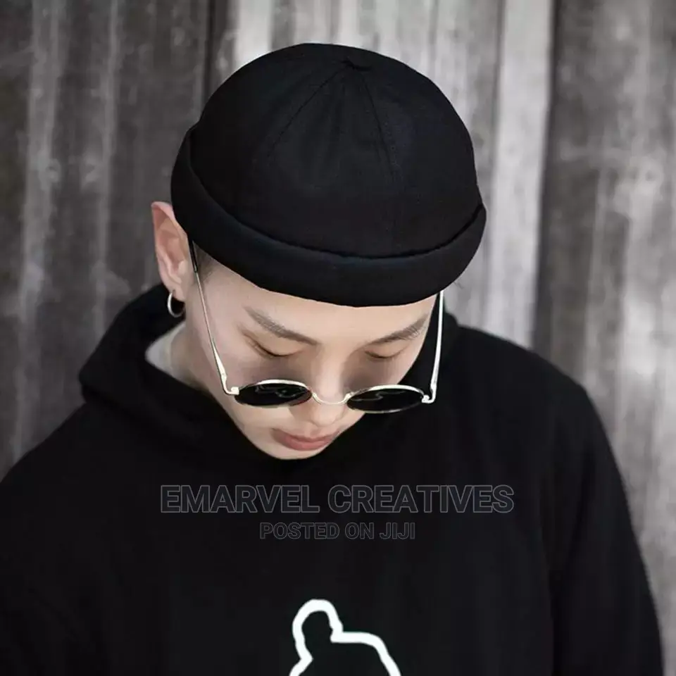 Men Women Retro Dome Melon Brimless Beanie Cap Skullcap