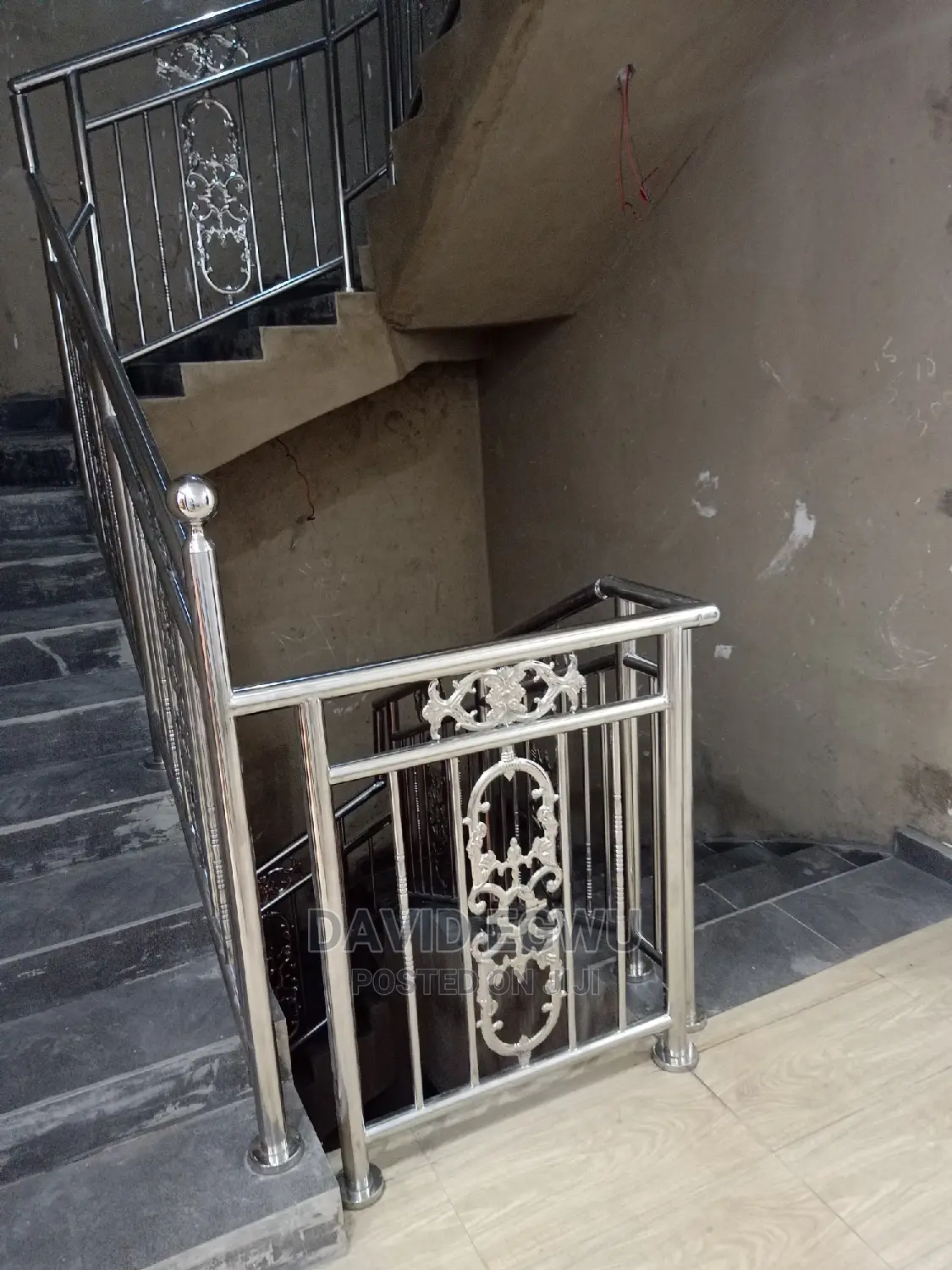 Stainless Rail on Staircase