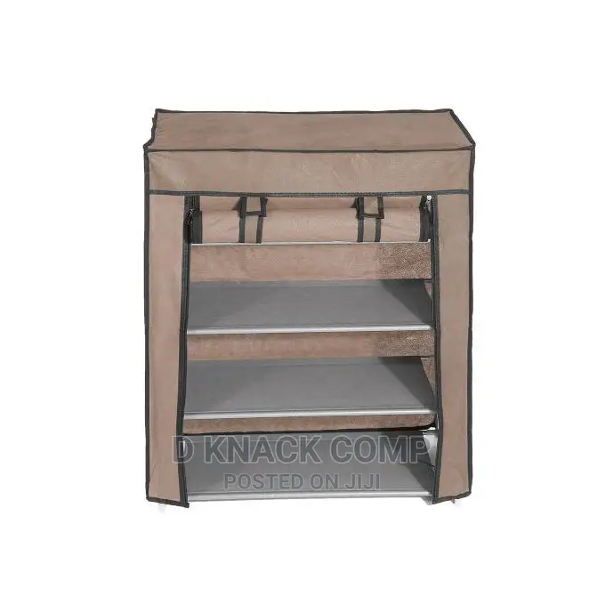 5 Layer 4grid Dustproof Shoe Rack Shelf Storage Closet-Brown
