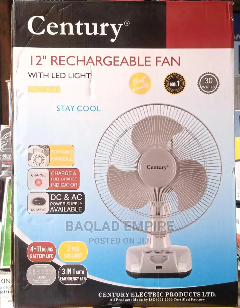Century 12 Inches Rechargeable Table Fan