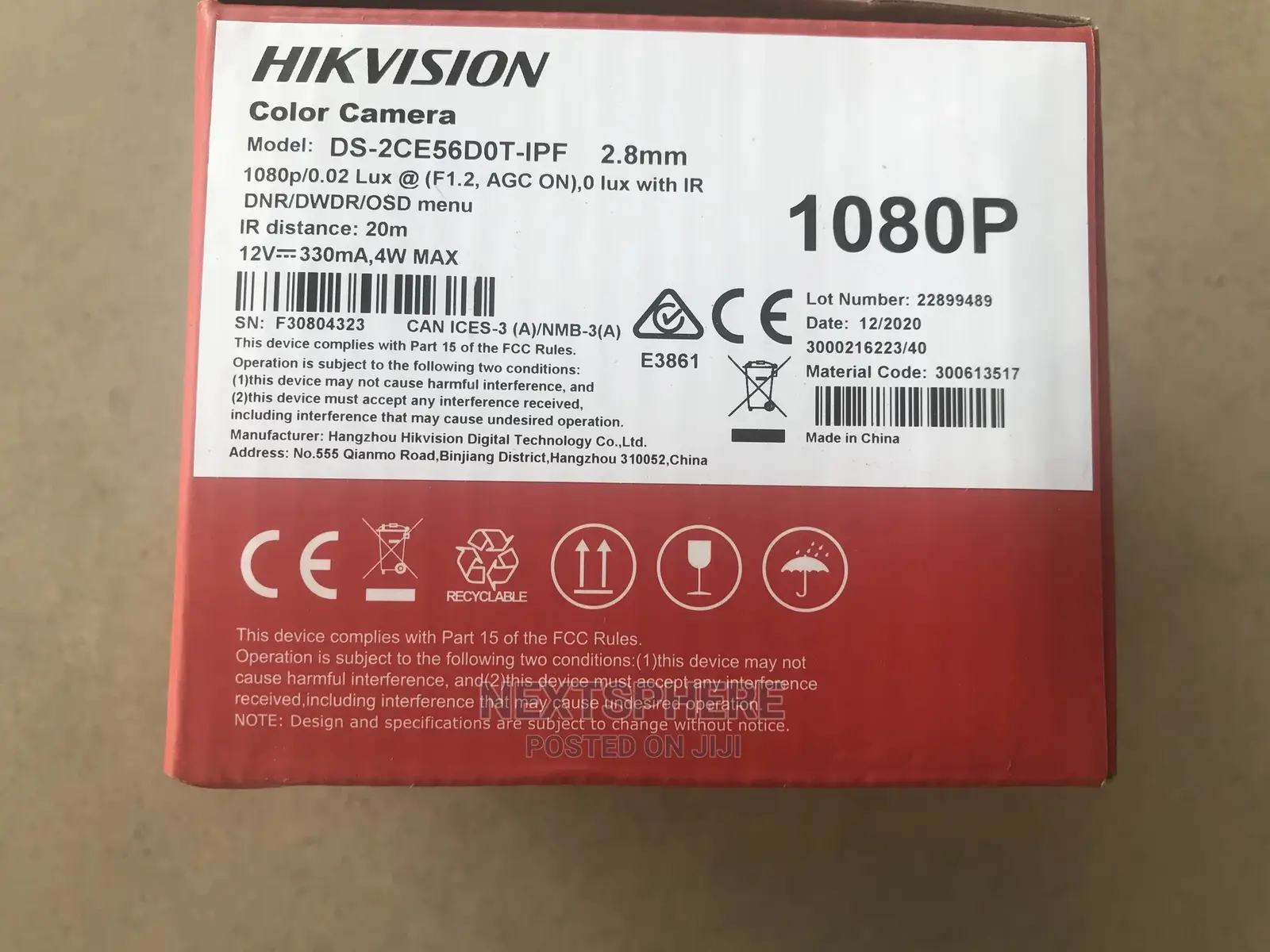 Hikvision Bullet Camera 2mp Outdoor 1080P Ds-2ce16d0t-Exipf