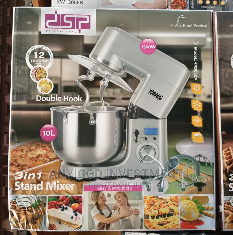 Dsp 3-1 Double Hook Commercial Stand Mixer 10L 1500W
