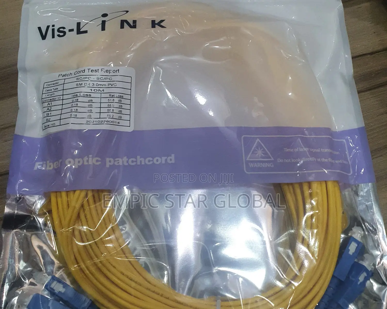 Vis-Link Fiber Optic Patch Cord Sc-Sc 10m Sm Duplex
