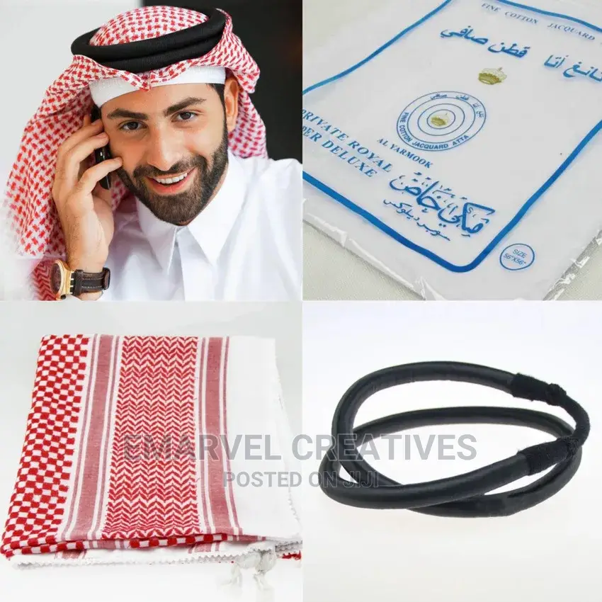 Traditional Costumes Man Plaid Hat Head Scarf Turban,