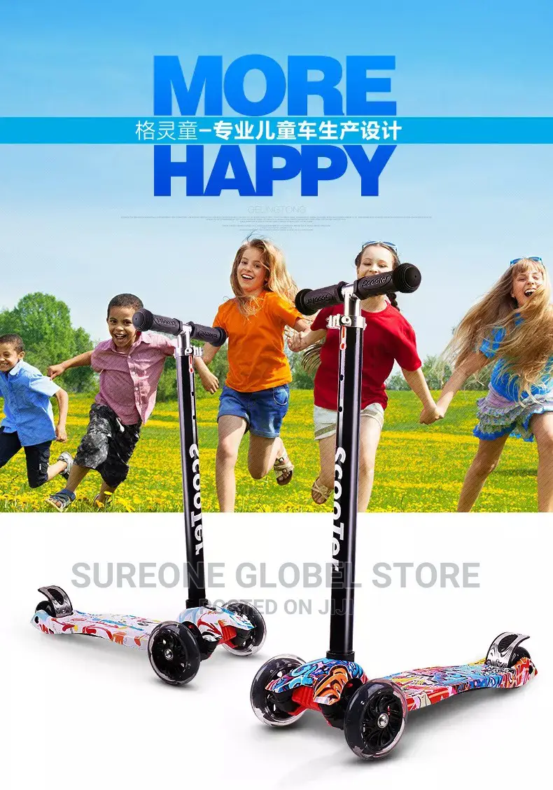Children's Adjustable Foot Scooters LED Light