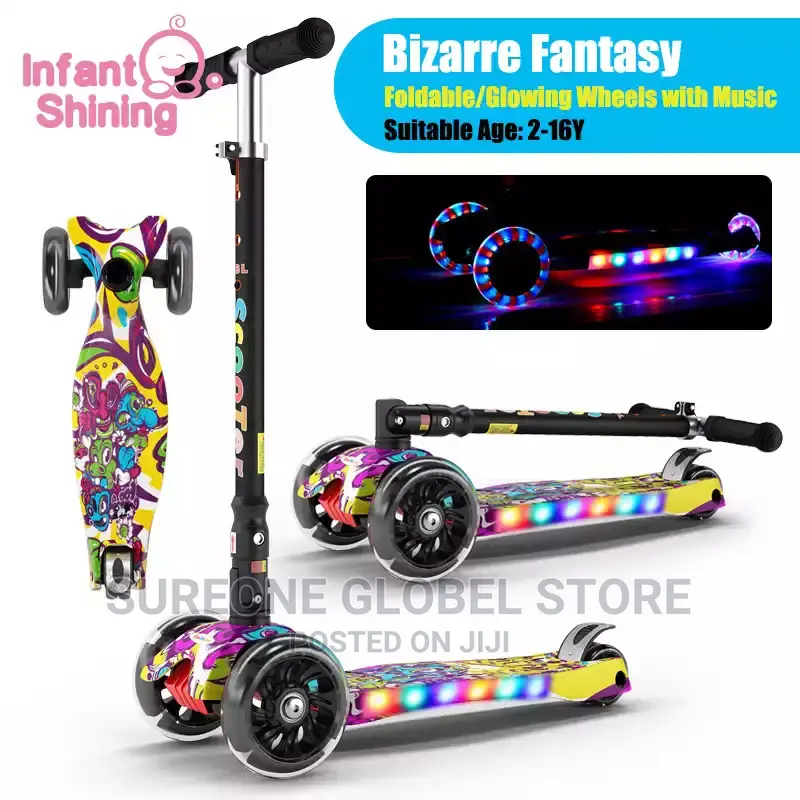 Children's Adjustable Foot Scooters LED Light