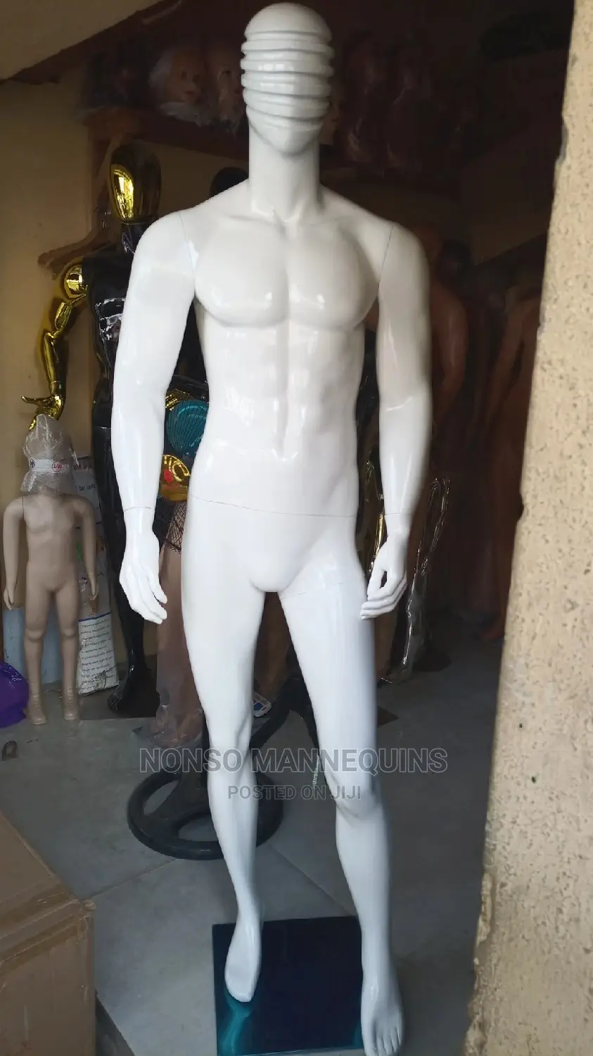 Fibre White Male Mannequins With Line Face