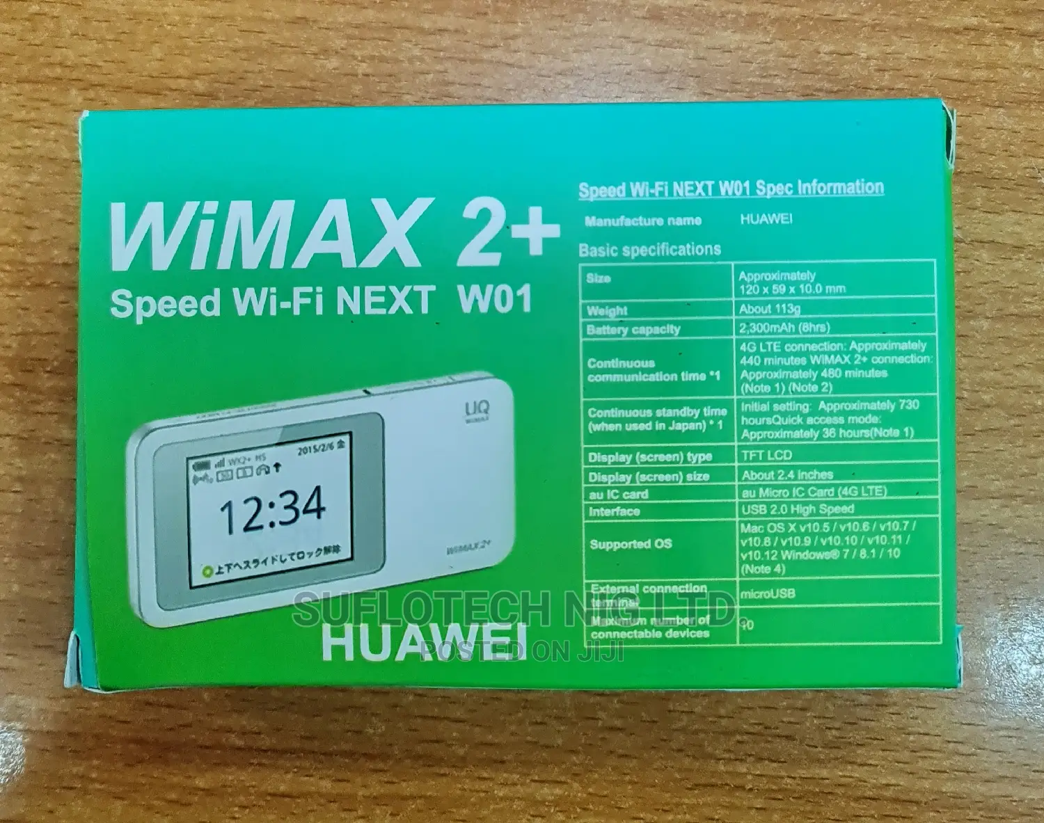 Huawei HWD31 4G LTE MIFI Touchdisplay With 13 Hours Backup.