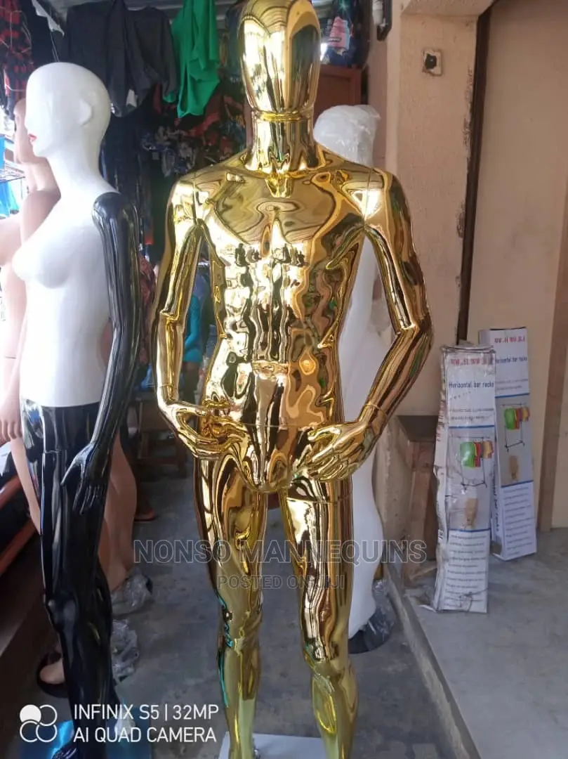 Gold Chrome High Quality Male Egg Face Display Mannequins