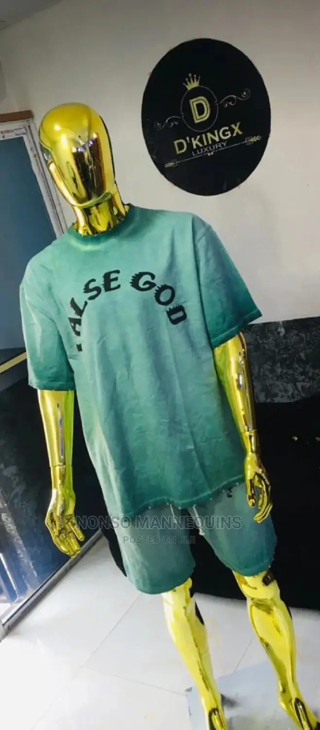 Gold Chrome High Quality Male Egg Face Display Mannequins