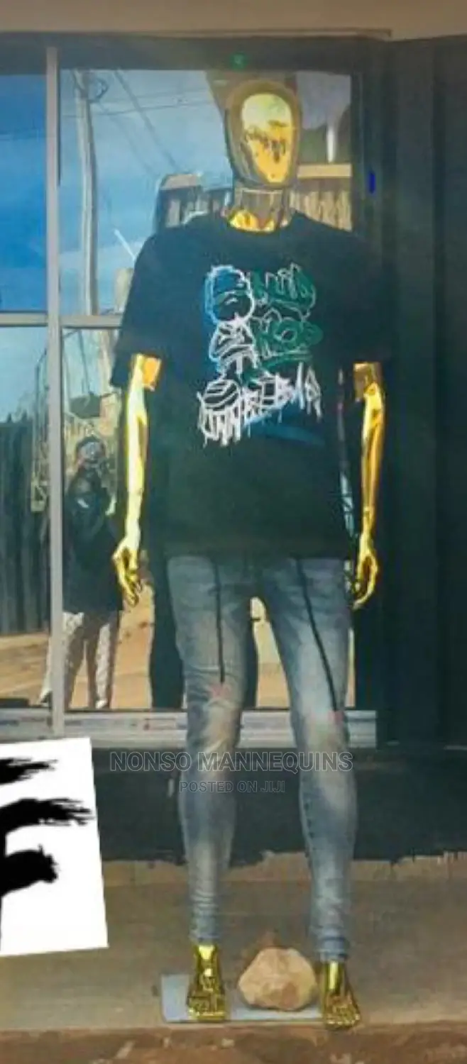 Gold Chrome High Quality Male Egg Face Display Mannequins