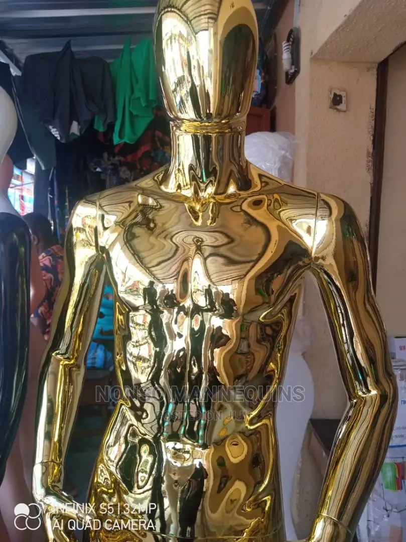 Gold Chrome High Quality Male Egg Face Display Mannequins