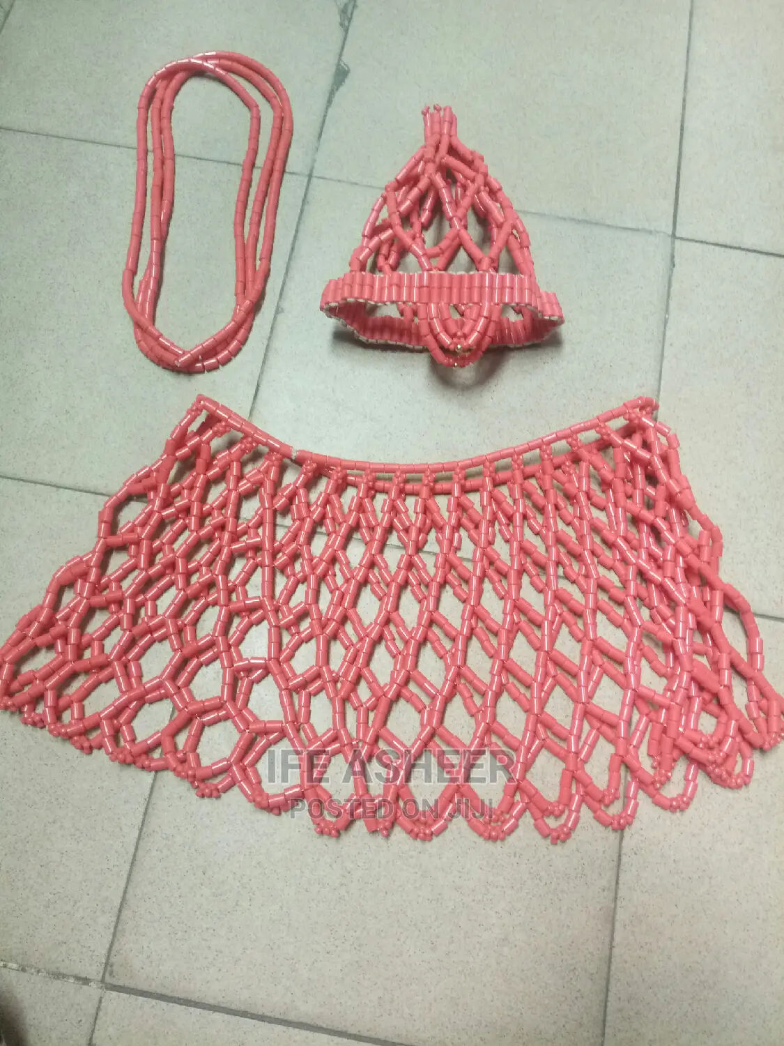 Typical Complete Set of Benin Woman Ceremonial Costume 06