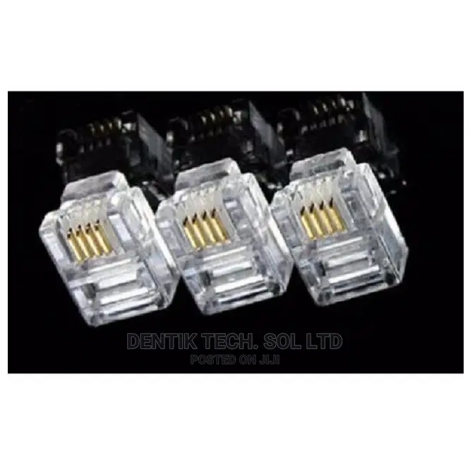 RJ-11 Connector - 4P4C 4pins - 100 Pieces
