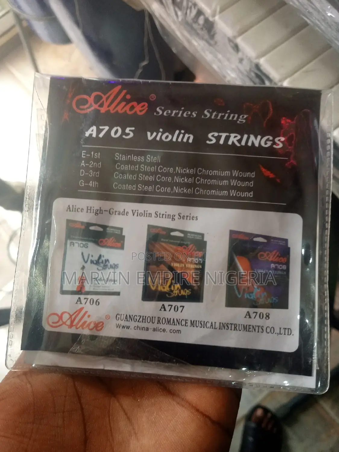 3 Sets Violin String Nickel Steel Core 1st-4th_ Alice A705