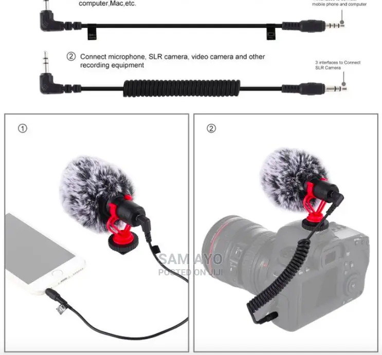 Condenser Microphone for DSLR Camera, Smart Phone,Interview,