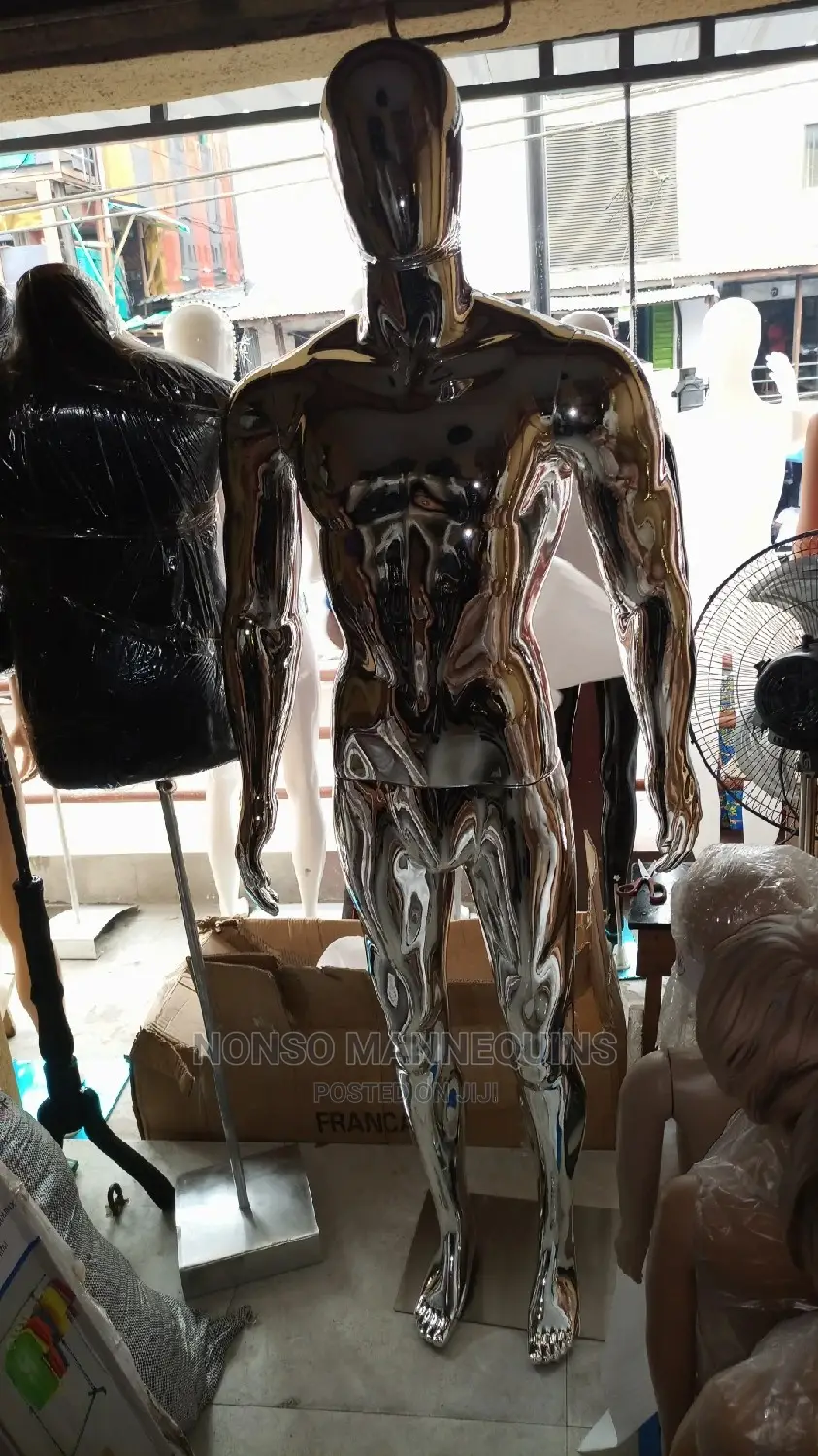 Male Silver Chrome Big Body Mannequins