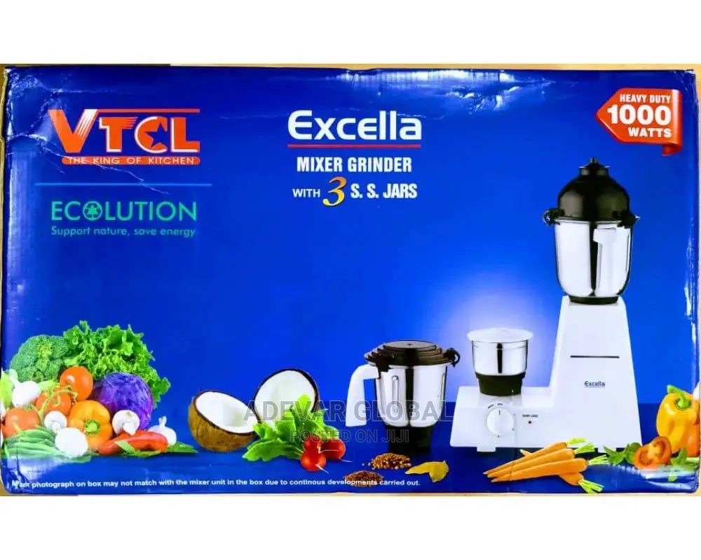 VTCL Excella 3 Jar Mixer Grinder Juicer Heavy Duty 1000watts