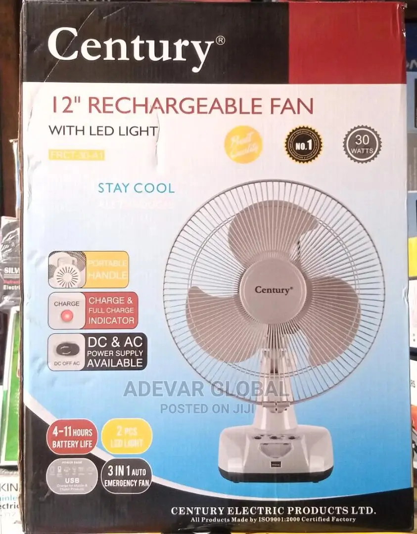 Century 12 Inches Century Rechargeable Table Fan,