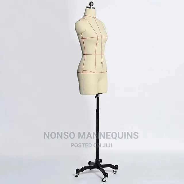 Fully Pinnable Dressform With Drapping Tape And Roller Base