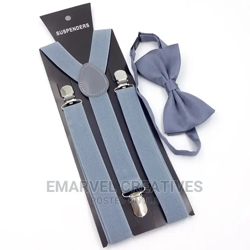 New Colorful Wedding Accessories Suspenders With Bowtie