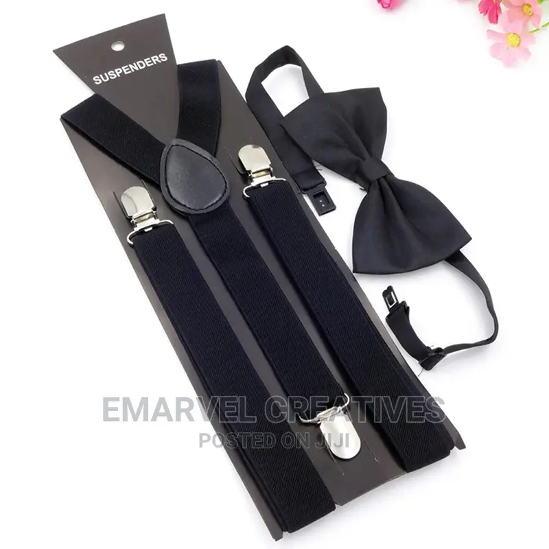 New Colorful Wedding Accessories Suspenders With Bowtie