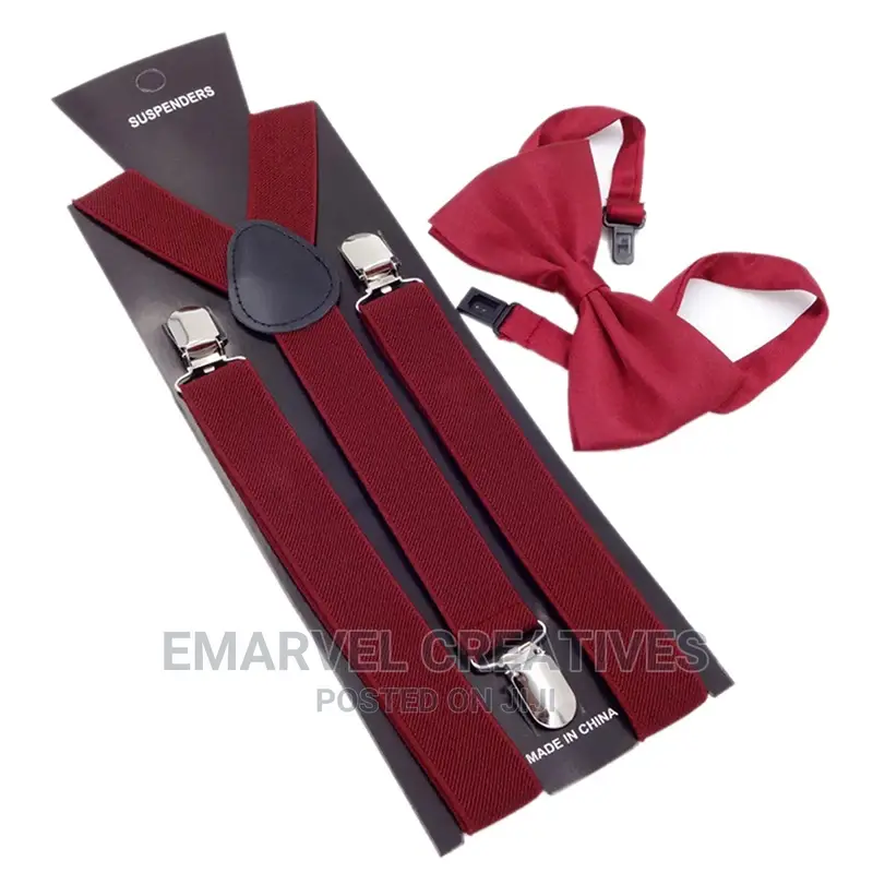 New Colorful Wedding Accessories Suspenders With Bowtie