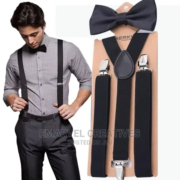 New Colorful Wedding Accessories Suspenders With Bowtie