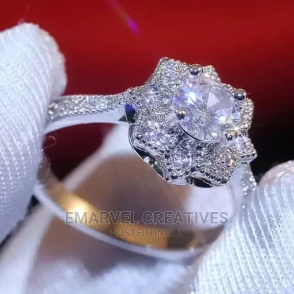 Cubic Zirconia Silver Engagement Ring