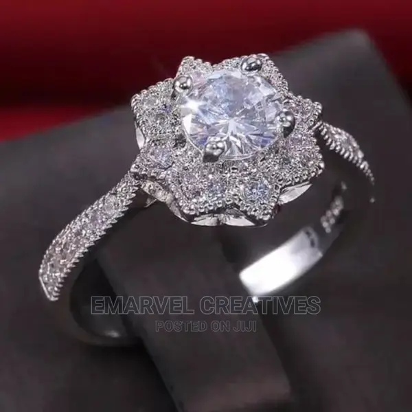 Cubic Zirconia Silver Engagement Ring