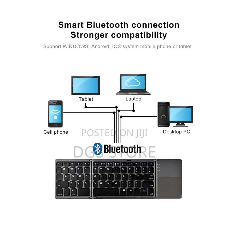 Foldable Bluetooth Keyboard With Touchpad for Android, IOS