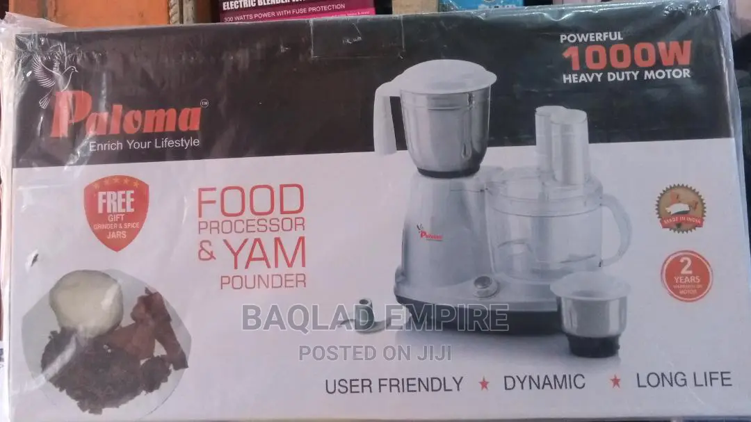 Paloma Yam Pounder Food Processor and 1000w- White