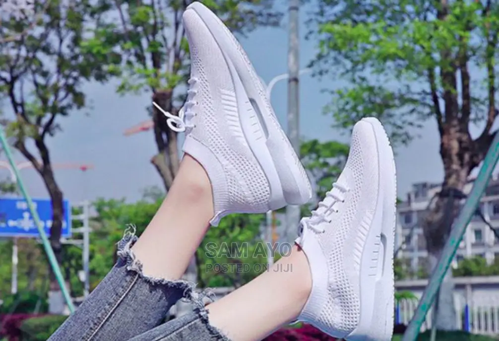 Female Ladies White Sneakers