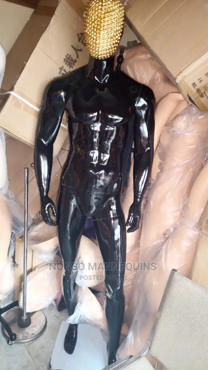 Gold Face And Black Body Male Fibre Display Mannequins