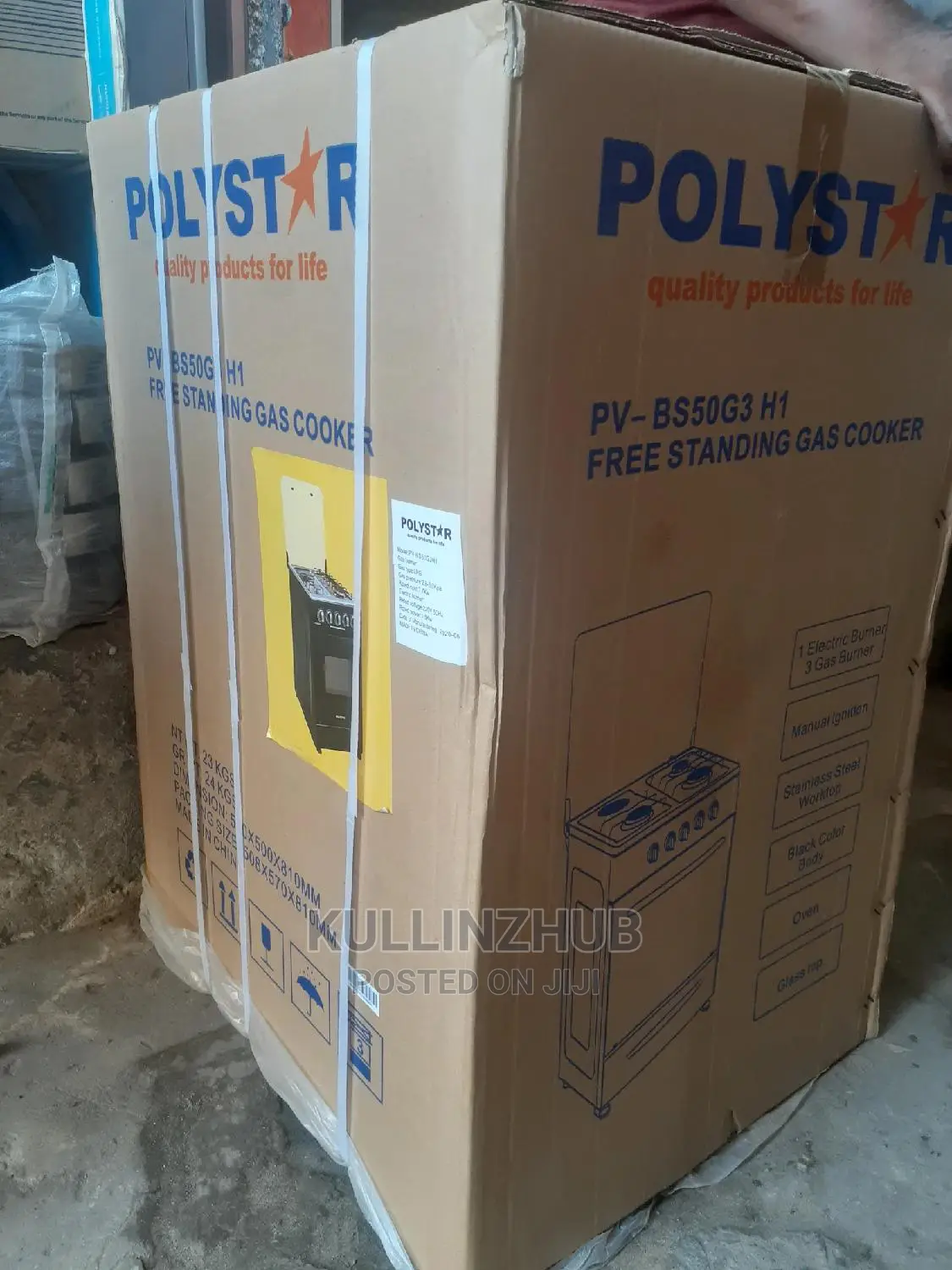 Polystar 3 Bunner Gas Cooker,Hot Plate,Auto Ignition Oven