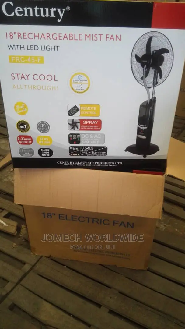 18" Century Mist Rechargeable Fan