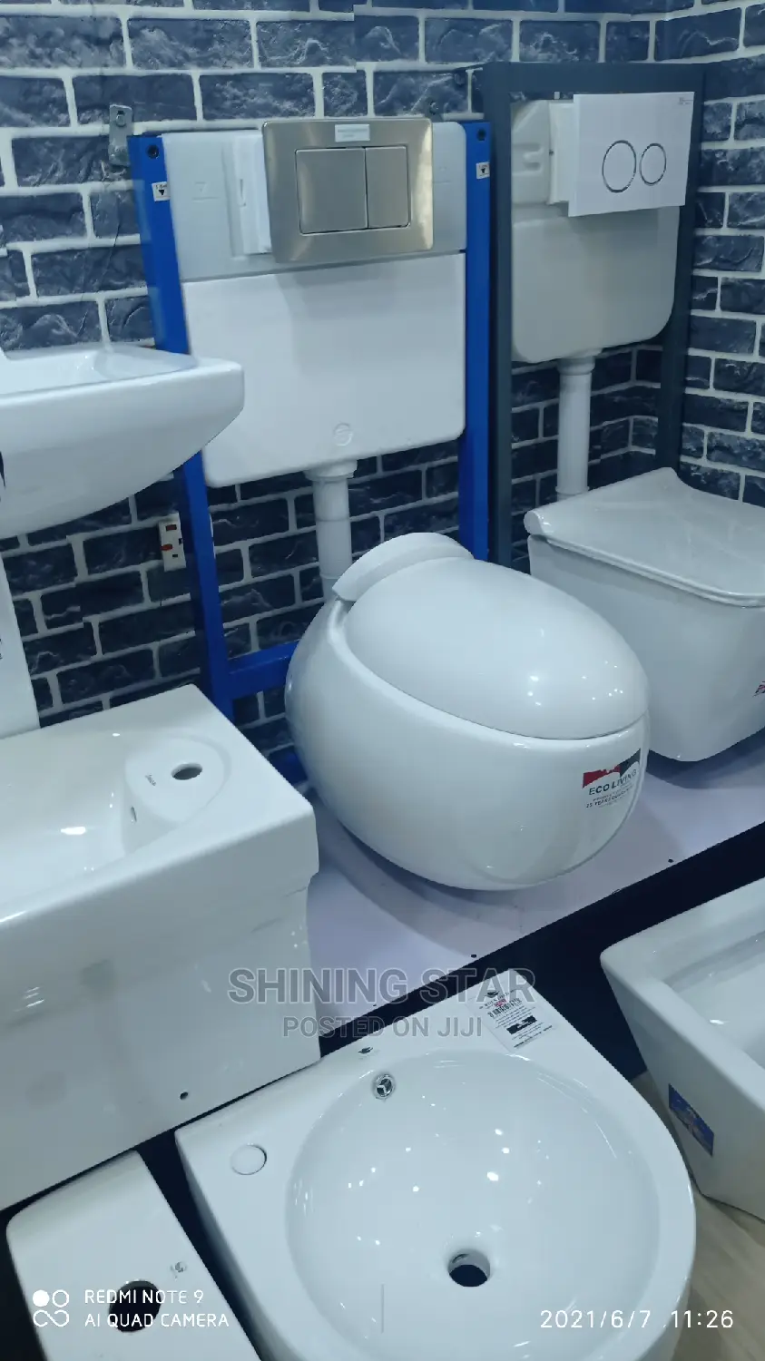 Egg Shaped Wall Hung Toilet Set