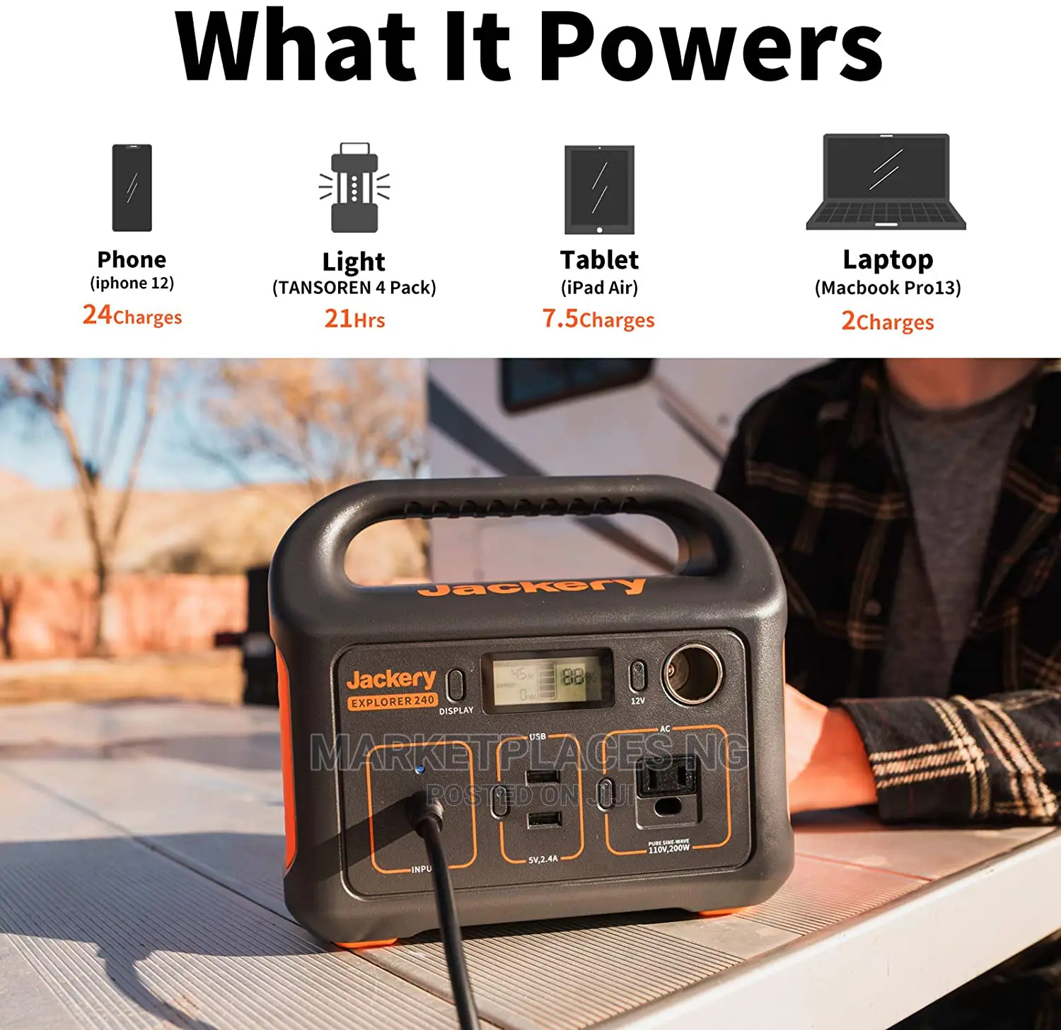 Jackery Power Station Explorer 240, With Lithium Battery